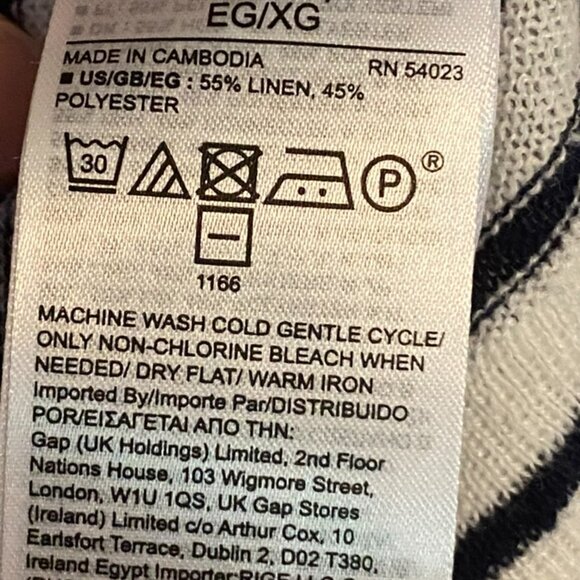 Gap Women's Navy Striped V-neck Linen Blend Sweater XL - Picture 5 of 5